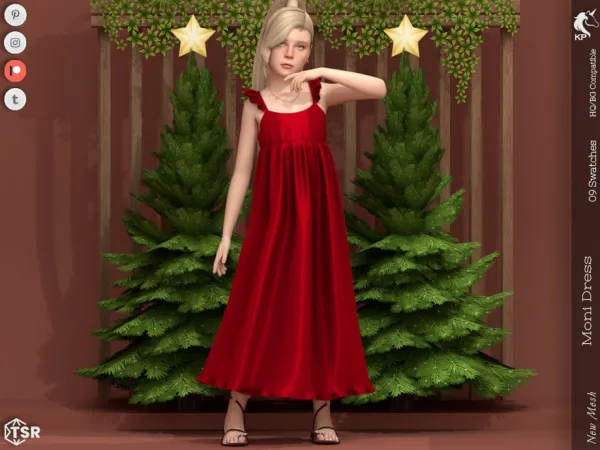 Alpha Moni Dress Child by KaTPurpura - The Sims 4 Custom Content