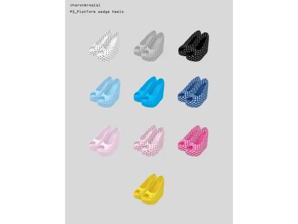 Mix [charonroqiqi]3_Platform wedge heels - The Sims 4 Custom Content