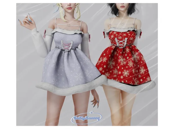 Alpha Snow Magic Dress - The Sims 4 Custom Content