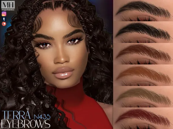 Alpha Terra Eyebrows N435 by MagicHand - The Sims 4 Custom Content
