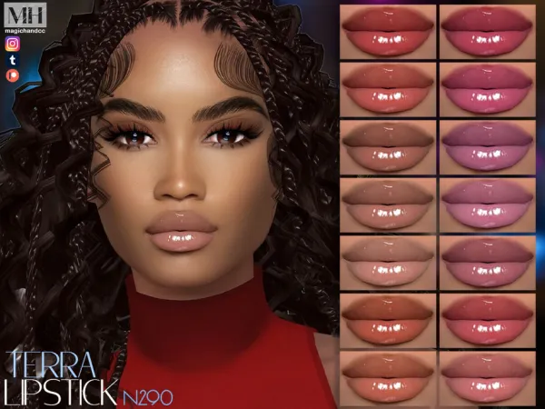 Alpha Terra Lipstick N290 by MagicHand - The Sims 4 Custom Content