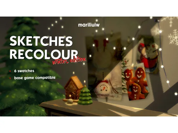 Alpha RECOLOUR sketches winter edition by mariliuiw - The Sims 4 Custom Content
