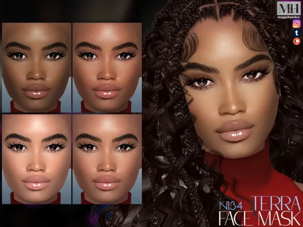Alpha Terra Face Mask N134 by MagicHand - The Sims 4 Custom Content