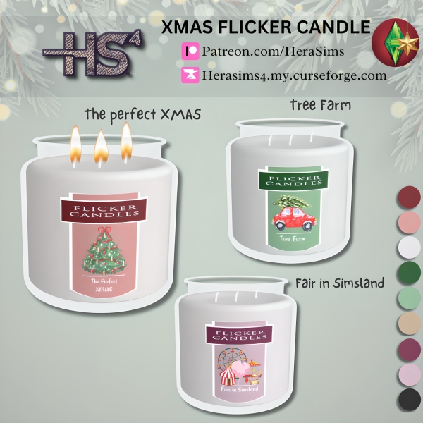 Alpha XMAS Flicker candle set by herasims4 - The Sims 4 Custom Content