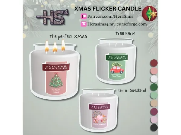 Alpha XMAS Flicker candle set - The Sims 4 Custom Content