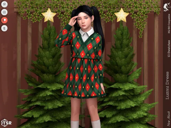 Alpha Luzmi Dress Child by KaTPurpura - The Sims 4 Custom Content