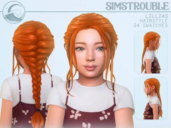 Maxis Match Lillias Hair Set 4 Bangs Variations by simstrouble - The Sims 4 Custom Content