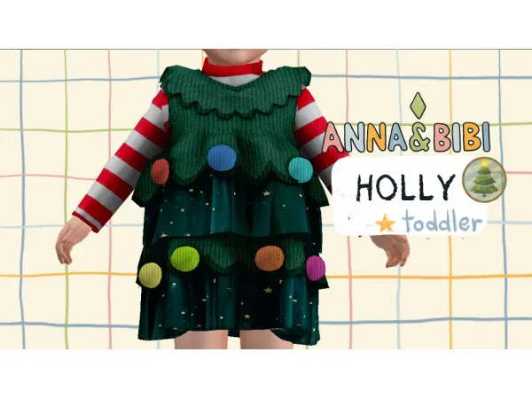 Alpha Holly Toddler Christmas 2025 [AnnaBibi] - The Sims 4 Custom Content