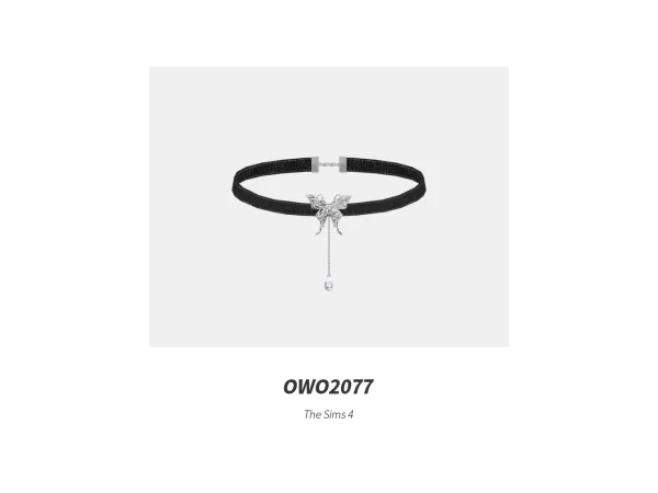 Mix OWO2077 Chic Metal Butterfly Choker - The Sims 4 Custom Content