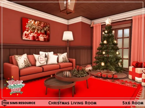 Mix Christmas Living Room - The Sims 4 Custom Content