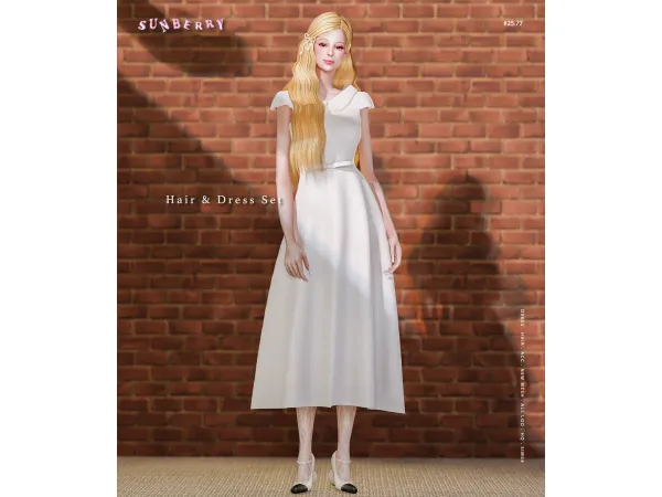 Alpha [SUNBERRY]2577 Dress Set - The Sims 4 Custom Content