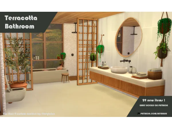 Maxis Match Terracotta Bathroom by HeyBrine - The Sims 4 Custom Content