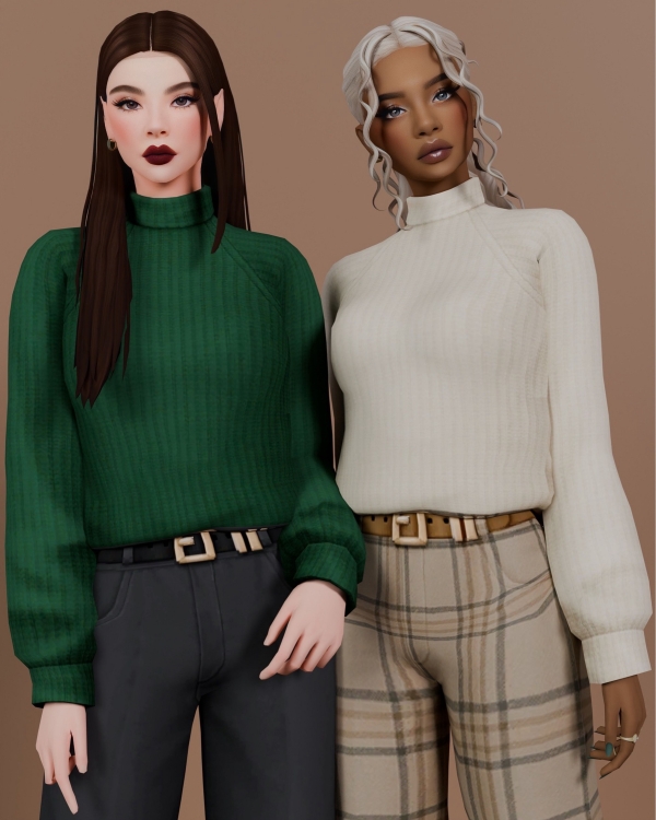 Maxis Match Greenwich Turtleneck - The Sims 4 Custom Content