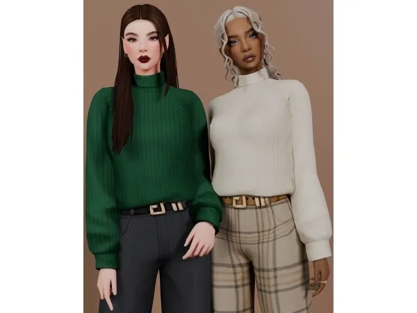Maxis Match Greenwich Turtleneck - The Sims 4 Custom Content