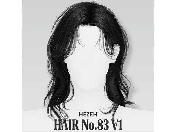 Alpha [Hezeh]Hair_No83 V1 - The Sims 4 Custom Content