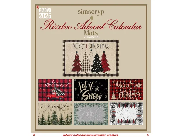 Mix Day 18 ud835udcd0ud835udcedud835udcffud835udceeud835udcf7ud835udcfd ud835udcd2ud835udceaud835udcf5ud835udceeud835udcf7ud835udcedud835udceaud835udcfb ud835udfd0ud835udfceud835udfd0ud835udfd3 Christmas Door Mats by simscryp - The Sims 4 Custom Content