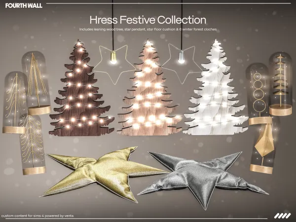 Alpha Fourth Wall Hress Festive Collection - The Sims 4 Custom Content