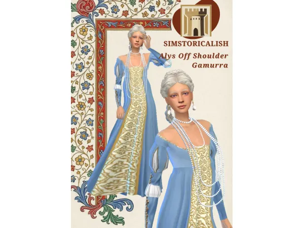 Maxis Match [Simstoricalish] Alys Off Shoulder Gamurra - The Sims 4 Custom Content