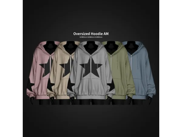 Alpha Oversized Hoodie AM bygorillax3 - The Sims 4 Custom Content