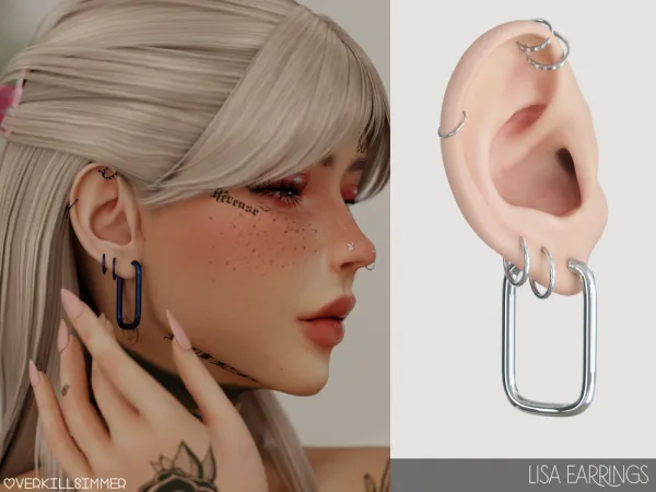 Mix Lisa earrings - The Sims 4 Custom Content