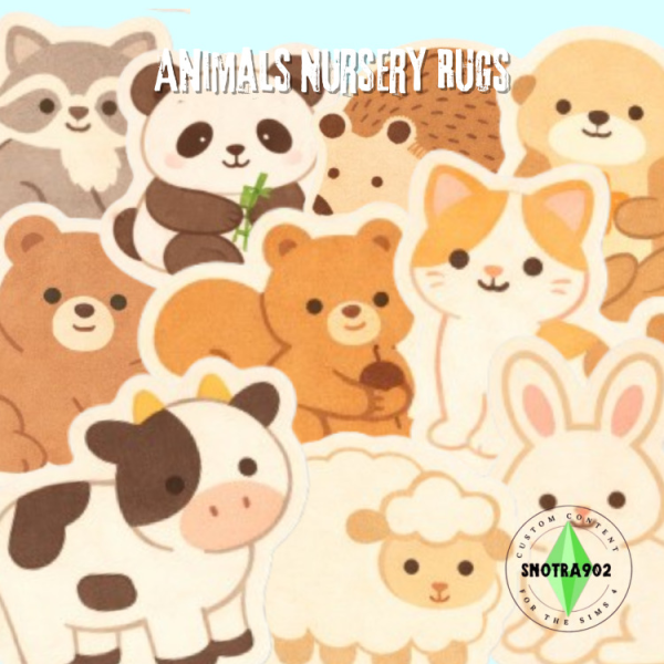 Mix Animals Nursery Rugs by simsfinds - The Sims 4 Custom Content