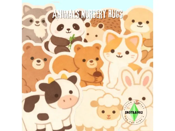 Mix Animals Nursery Rugs by Snotra902 - The Sims 4 Custom Content