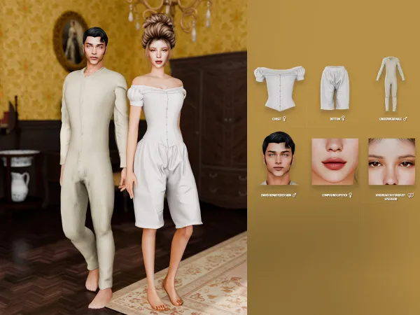 Alpha Christmas Past Victorian Underwear - The Sims 4 Custom Content