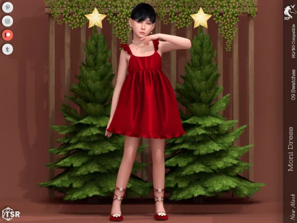 Alpha Moni Dress Child by KaTPurpura - The Sims 4 Custom Content