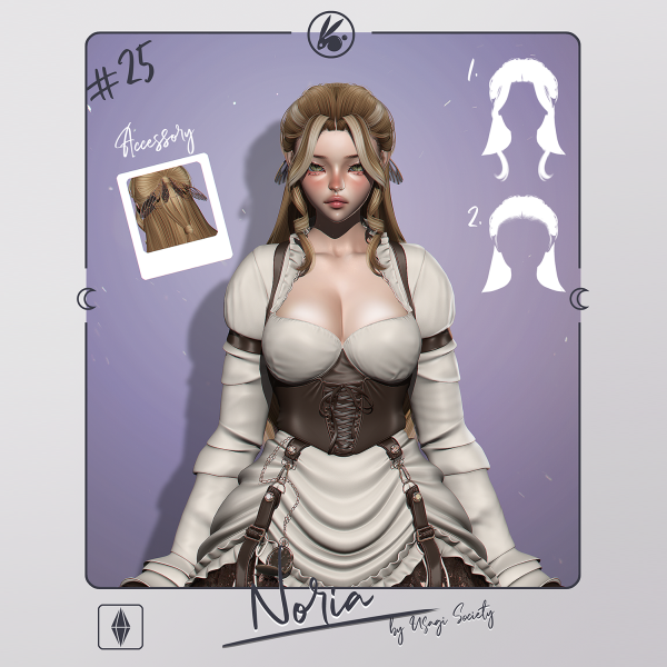 Alpha USAGI Noria Hair - The Sims 4 Custom Content