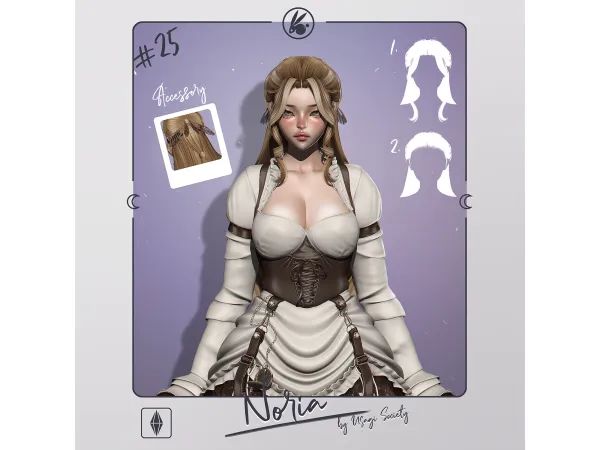 Alpha USAGI Noria Hair - The Sims 4 Custom Content
