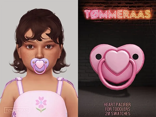 Mix Tu00d8MMERAAS Heart Pacifier for Toddlers - The Sims 4 Custom Content