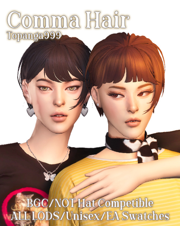 Maxis Match [topanga999]Comma Hair by simsfinds - The Sims 4 Custom Content