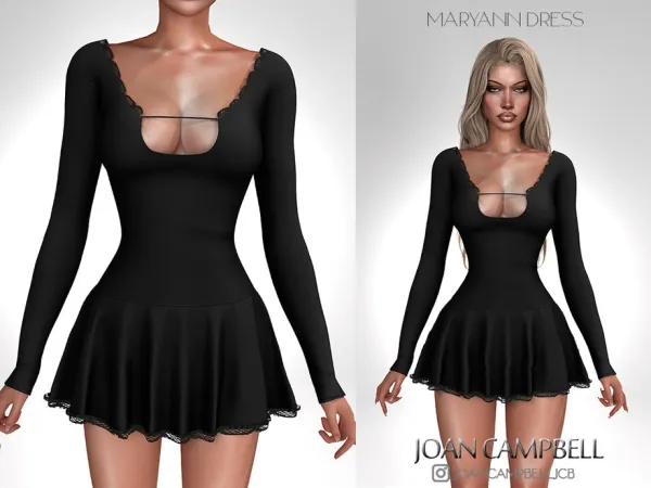 Alpha MARYANN DRESS by Joan_Campbell_Beauty_ - The Sims 4 Custom Content