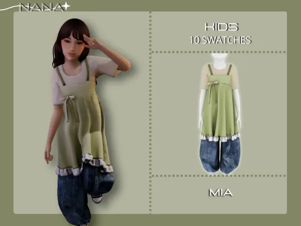 Maxis Match 7NANA (Mia) Jeans w Dress - The Sims 4 Custom Content
