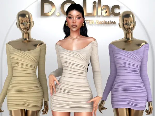 Alpha Ruched Mini Dress DO2015 by DOLilac - The Sims 4 Custom Content