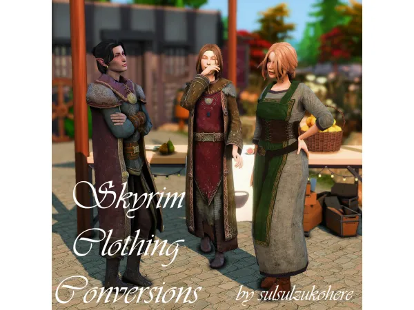 Mix Skyrim Clothing Conversions by sulsulzukohere - The Sims 4 Custom Content