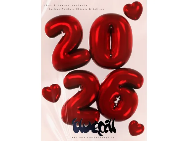 (Bluepill) Balloon Numbers - Decor objects & CAS acc ver