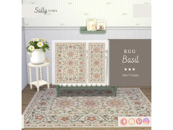 Alpha Rug BASIL - The Sims 4 Custom Content