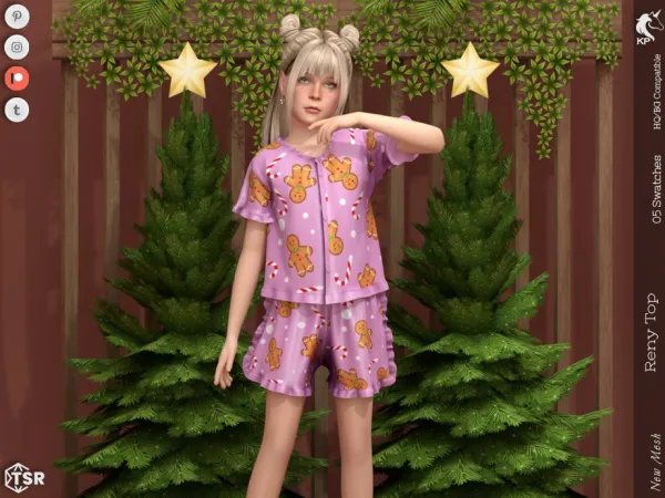 Mix Reny Top Child by KaTPurpura - The Sims 4 Custom Content