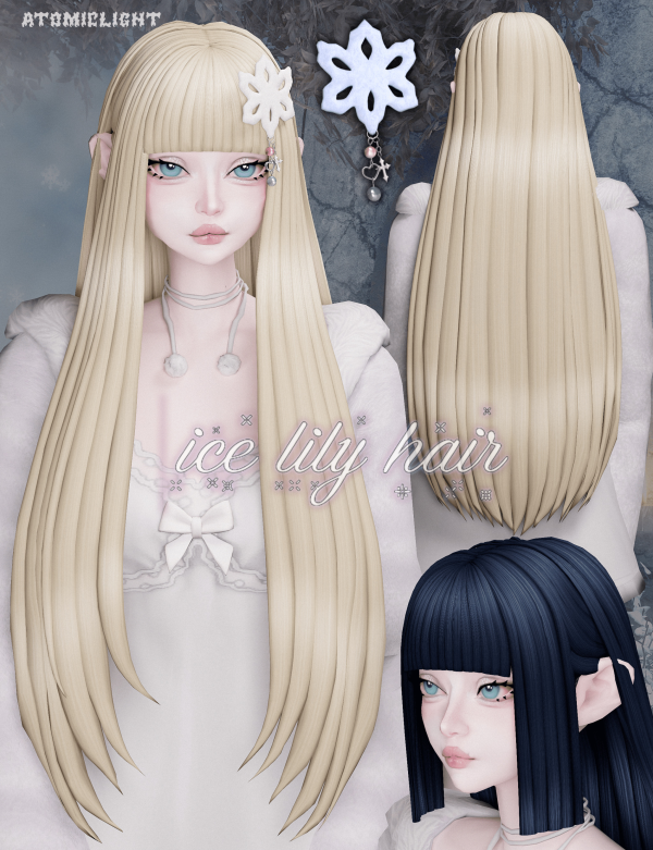 Maxis Match Ice Lily Hair by simsfinds - The Sims 4 Custom Content