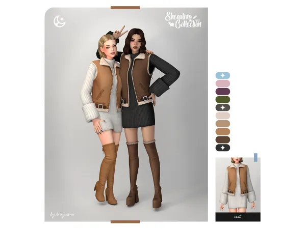 Maxis Match Vest Shearling Collection II - The Sims 4 Custom Content