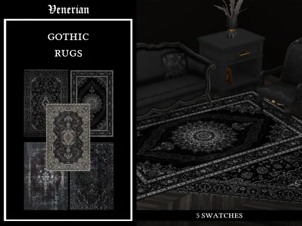 Alpha Gothic Rugs by Venerian - The Sims 4 Custom Content