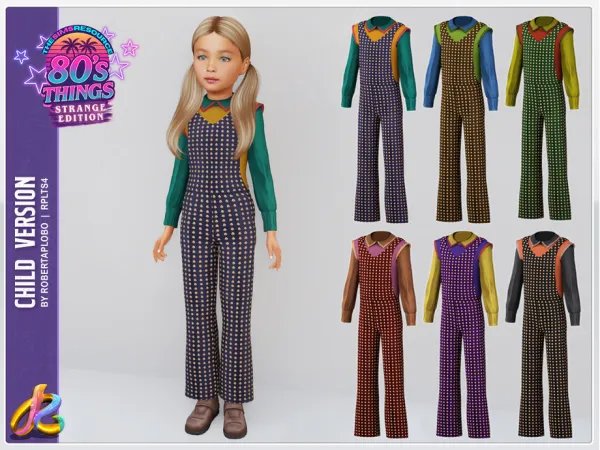 Mix Holly Outfit 333 _ 80'S THINGS Child by RobertaPLobo - The Sims 4 Custom Content