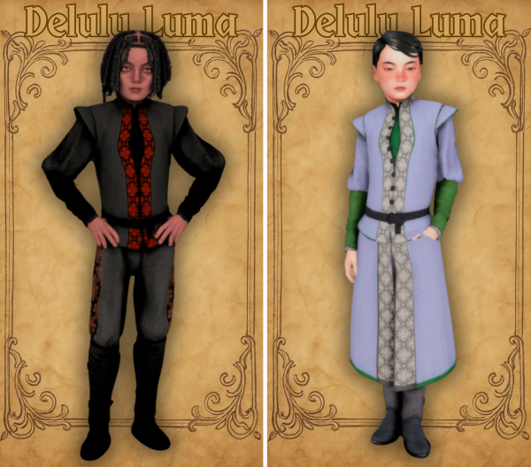 Maxis Match TheSenseMedieval Ofieri Mage Outfits Child Conversion by simsfinds - The Sims 4 Custom Content