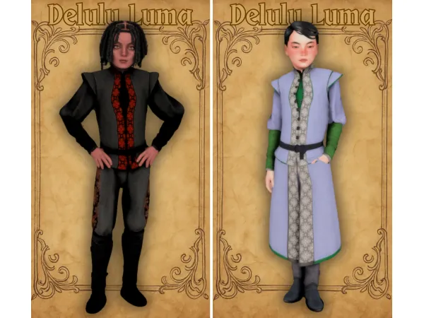 Maxis Match TheSenseMedieval Ofieri Mage Outfits Child Conversion by delululuma - The Sims 4 Custom Content