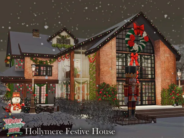 Maxis Match Hollymere Festive House l noCC by simZmora - The Sims 4 Custom Content
