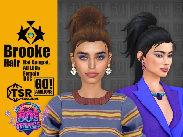Maxis Match Brooke Hair (80's Things) by GoAmazons - The Sims 4 Custom Content