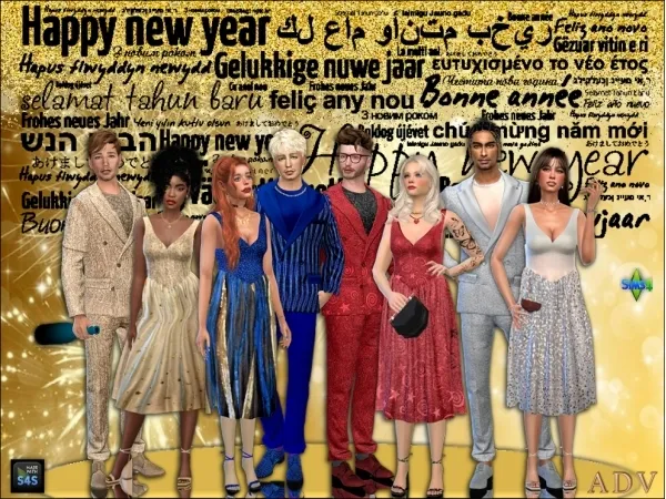 Maxis Match Festive Couple Outfits - The Sims 4 Custom Content