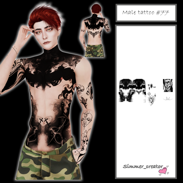Alpha Male tattoo 77 by simmer_creator - The Sims 4 Custom Content
