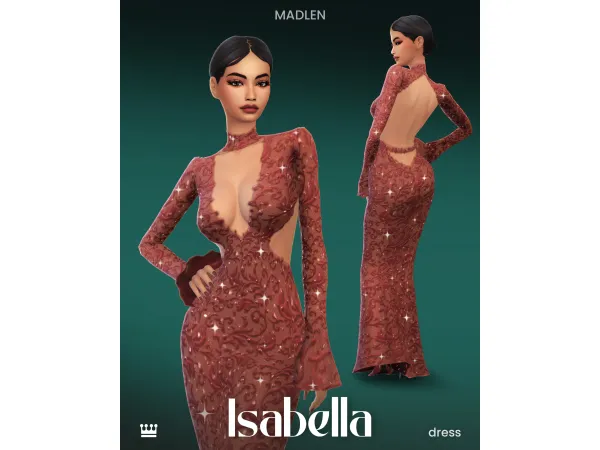Maxis Match Isabella Dress by madlen - The Sims 4 Custom Content